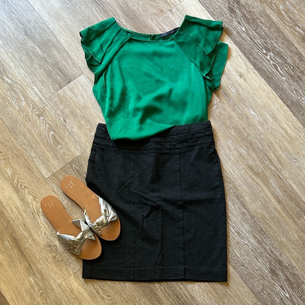 CAbi Charcoal High Waisted Skirt